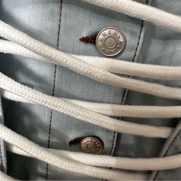 AKIRA THE LAST WORD LACE UP DENIM HOODIE MINI DRESS - Picture 8 of 13